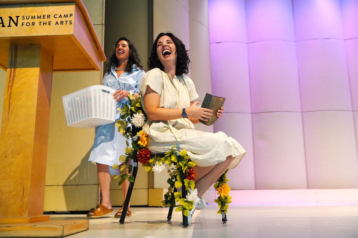 Usdan Summer Camp for the Arts executive director Lauren Brandt Schloss and Alumni Award recipient Hannah Berson