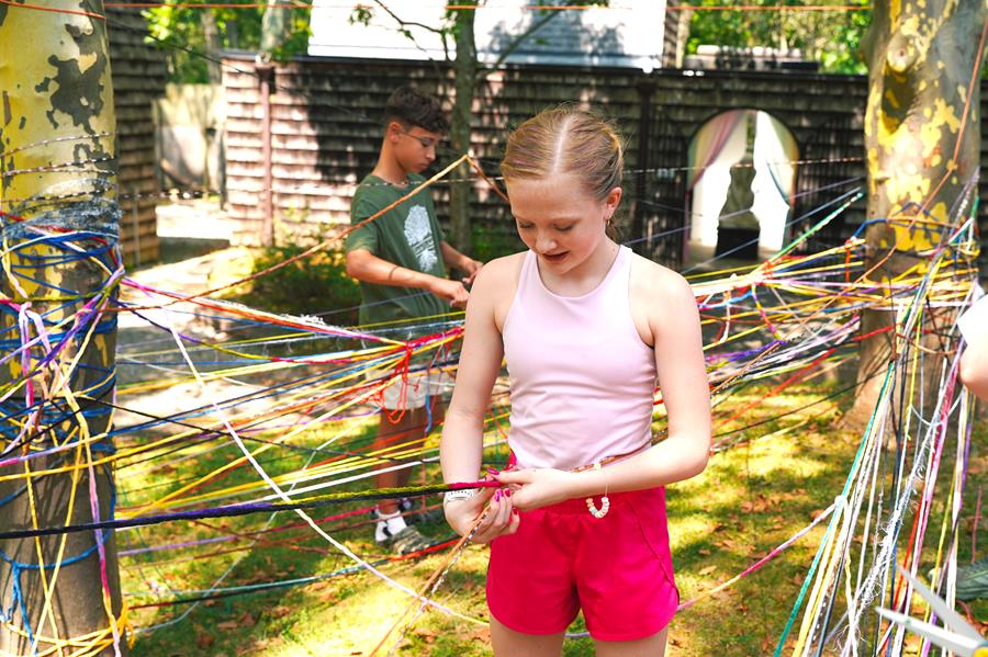 Usdan Summer Camp for the Arts students made an art installation inspired by Into the Woods