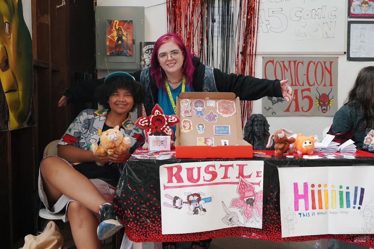 Usdan Summer Camp for the Arts Comic Art students show the comics they created.