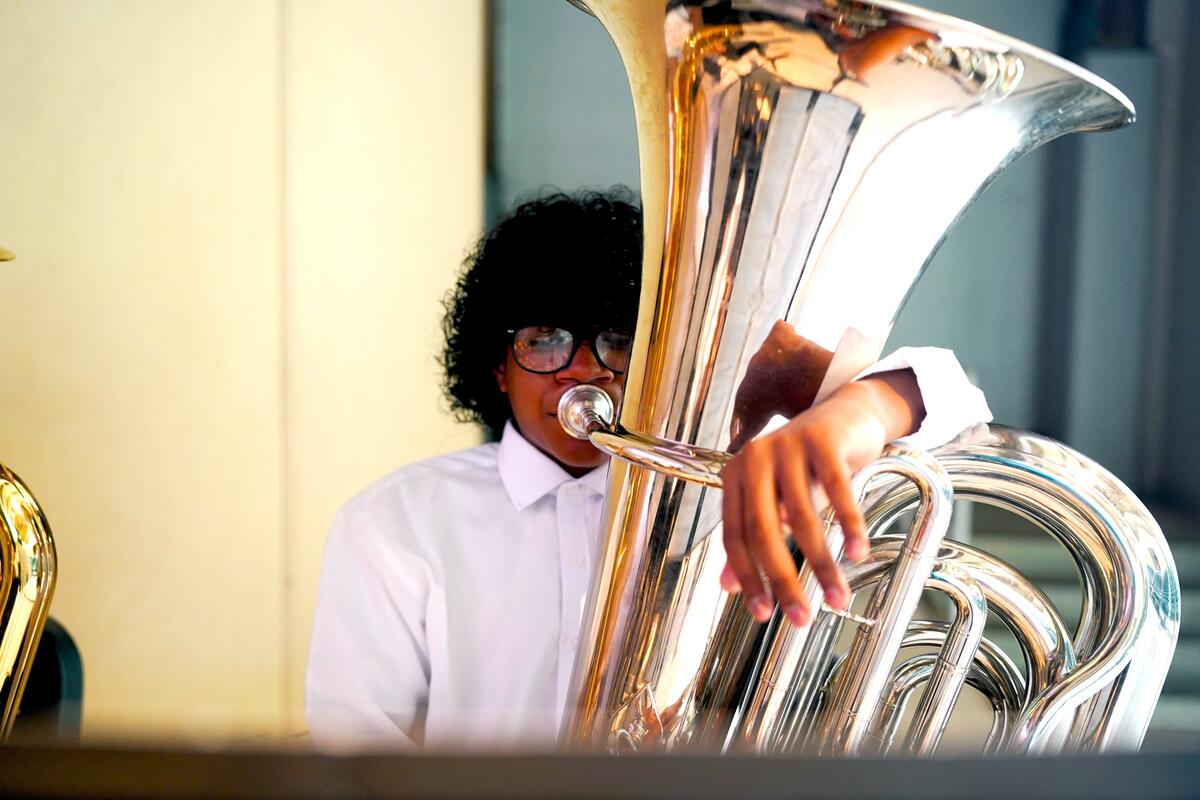Usdan Summer Camp for the Arts Senior Orchestras student performs at Festival