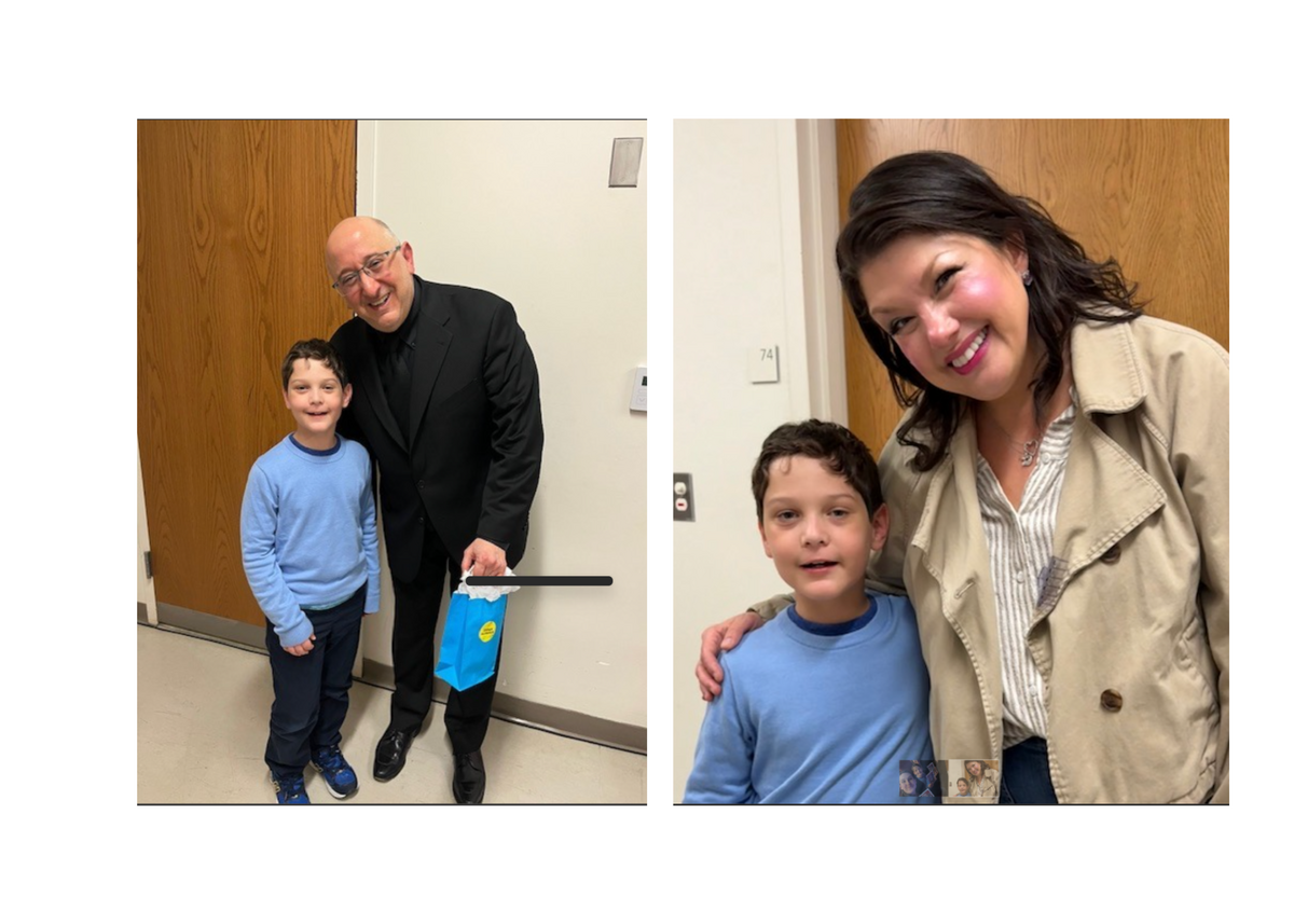 Executive Director Lauren Brandt Schloss with Usdan student Jillian Cerrato