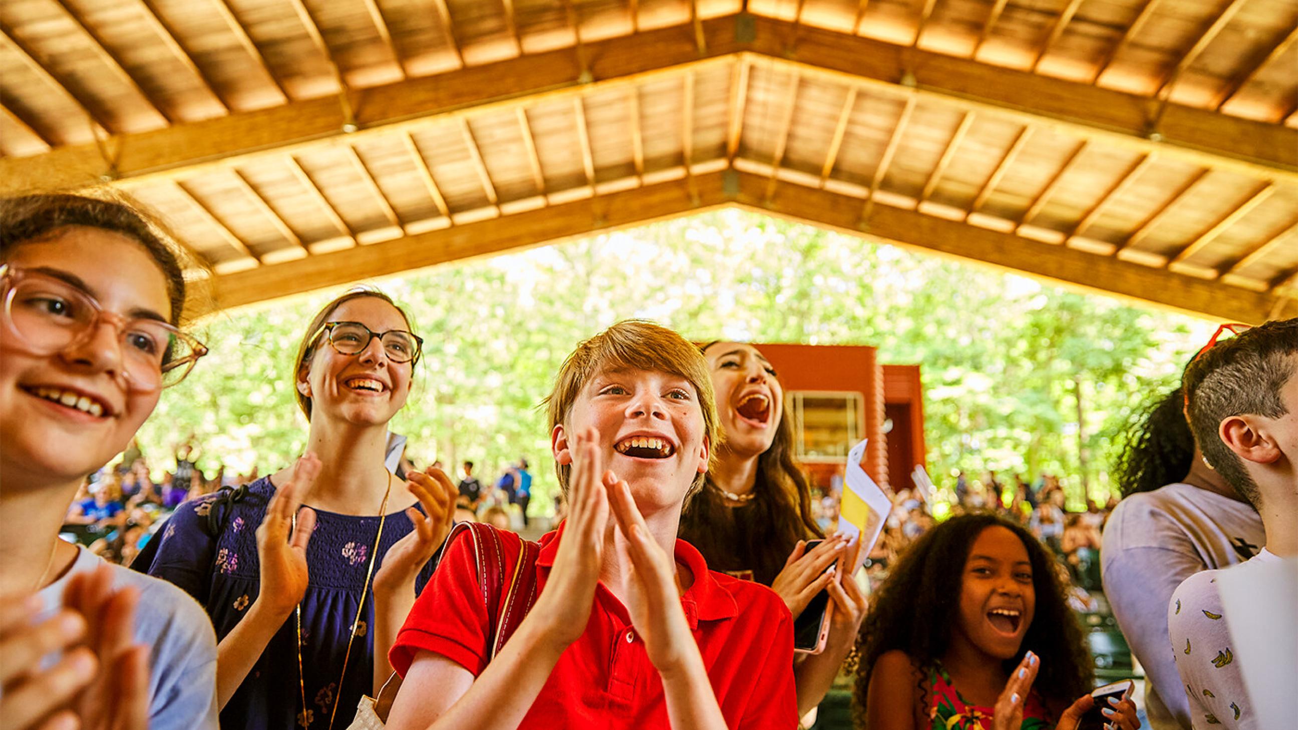 Students cheering at Festival