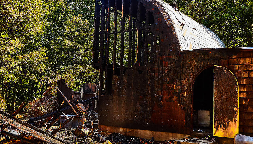 Fire damaged Art Studio