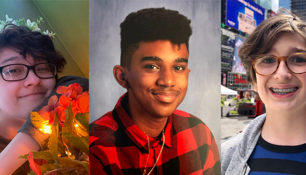 Headshots of three students. 