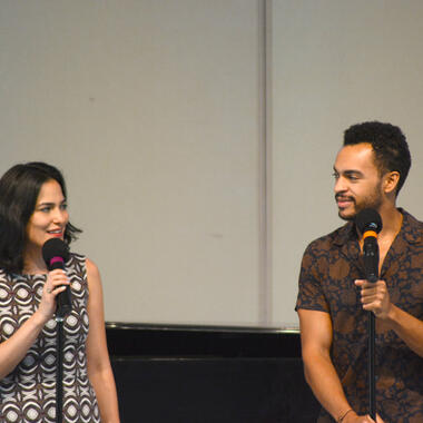 Frozen cast members perform at Usdan