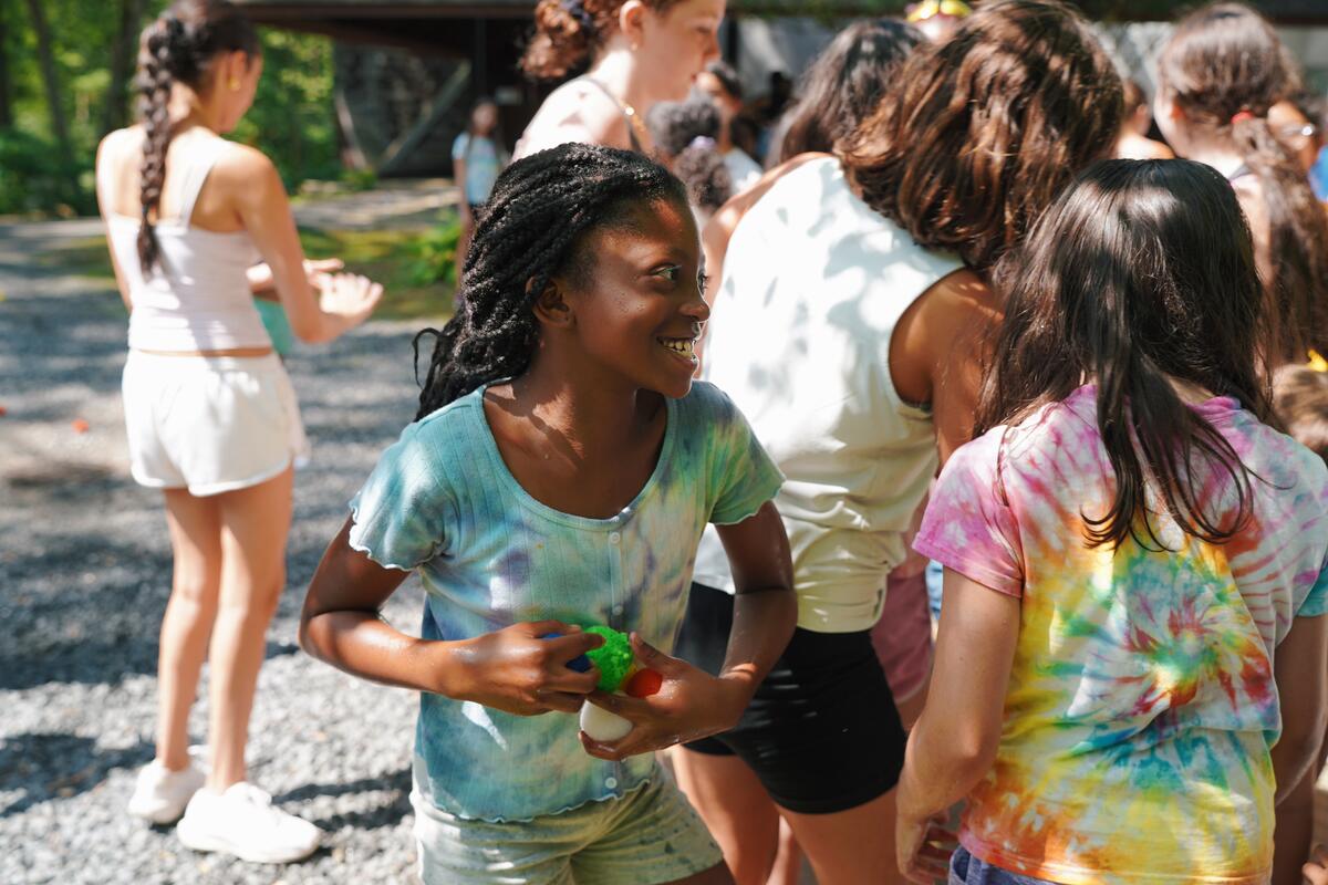 Usdan Summer Camp for the Arts water balloon fight!