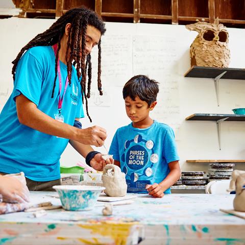 A member of Usdan's art faculty